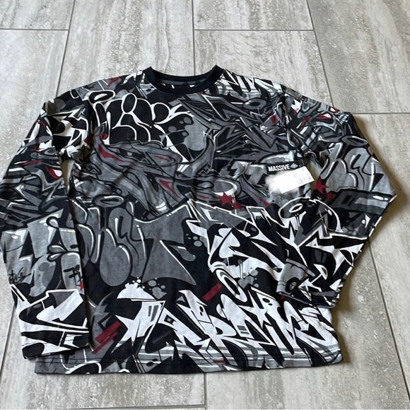 Massive Multicolor Men’s Long Sleeve Shirt All Over Print - Picture 2 of 5